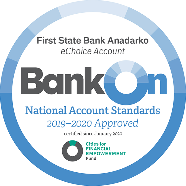 First State Bank of Anadarko' Bonk On certification Award